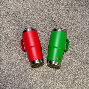 YETI Vibrant Red and Green Travel Mugs